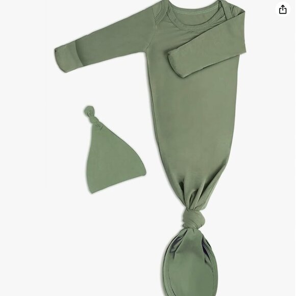 Baby Noah Other - Baby Noah Newborn Baby Bamboo Knotted Gown Army Green Size 0-3 Months